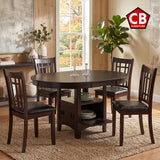 KILEEN Dark Brown 5 Piece Storage Dining Set with Extension