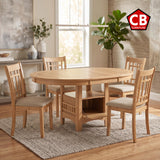 KILEEN Natural 5 Piece Storage Dining Set with Extension