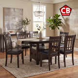 KILEEN Dark Brown 7 Piece Dining Set
