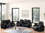 KILGORE Black 3 Piece Reclining Livingroom with LED Lighting