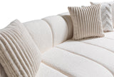 KIMMIE Ivory 135" Wide Boucle/Sherpa Sectional