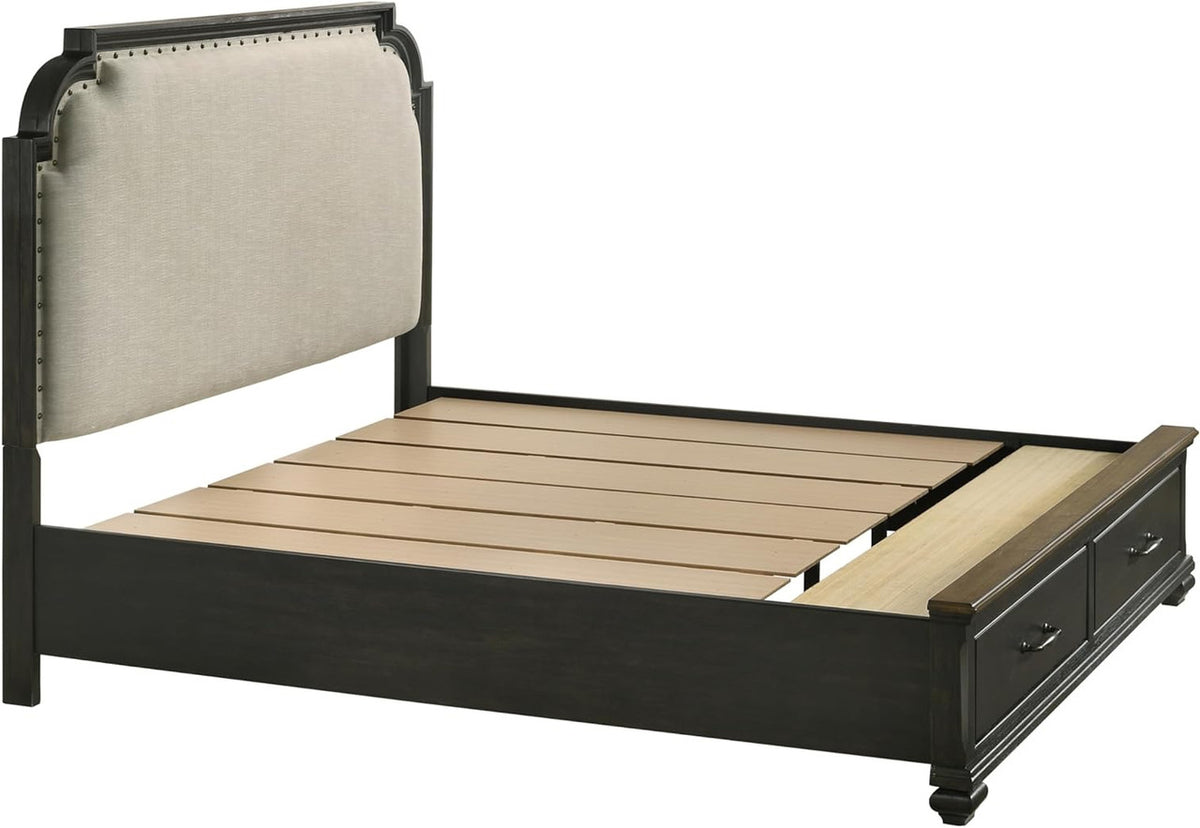 KINGSWOOD Black Charcoal 7 Piece Bedroom Set