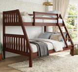 KINKO Dark Brown Twin over Full Bunk Bed