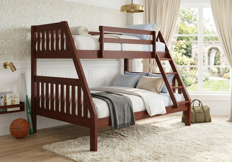 KINKO Dark Brown Twin over Full Bunk Bed