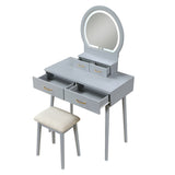KORAIMA Gray 32" Wide LED Vanity & Stool