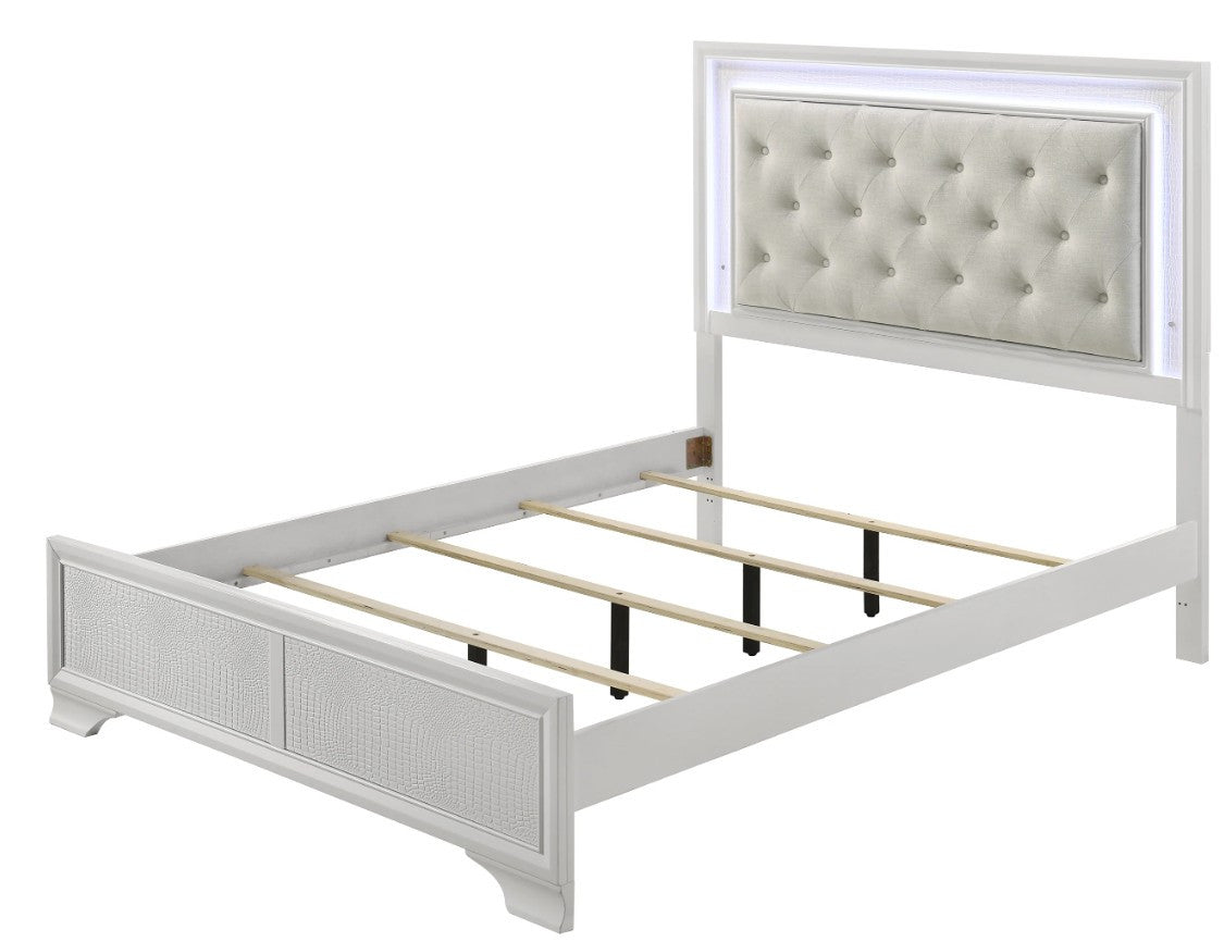 KRISTAL White Youth LED Bedroom Set