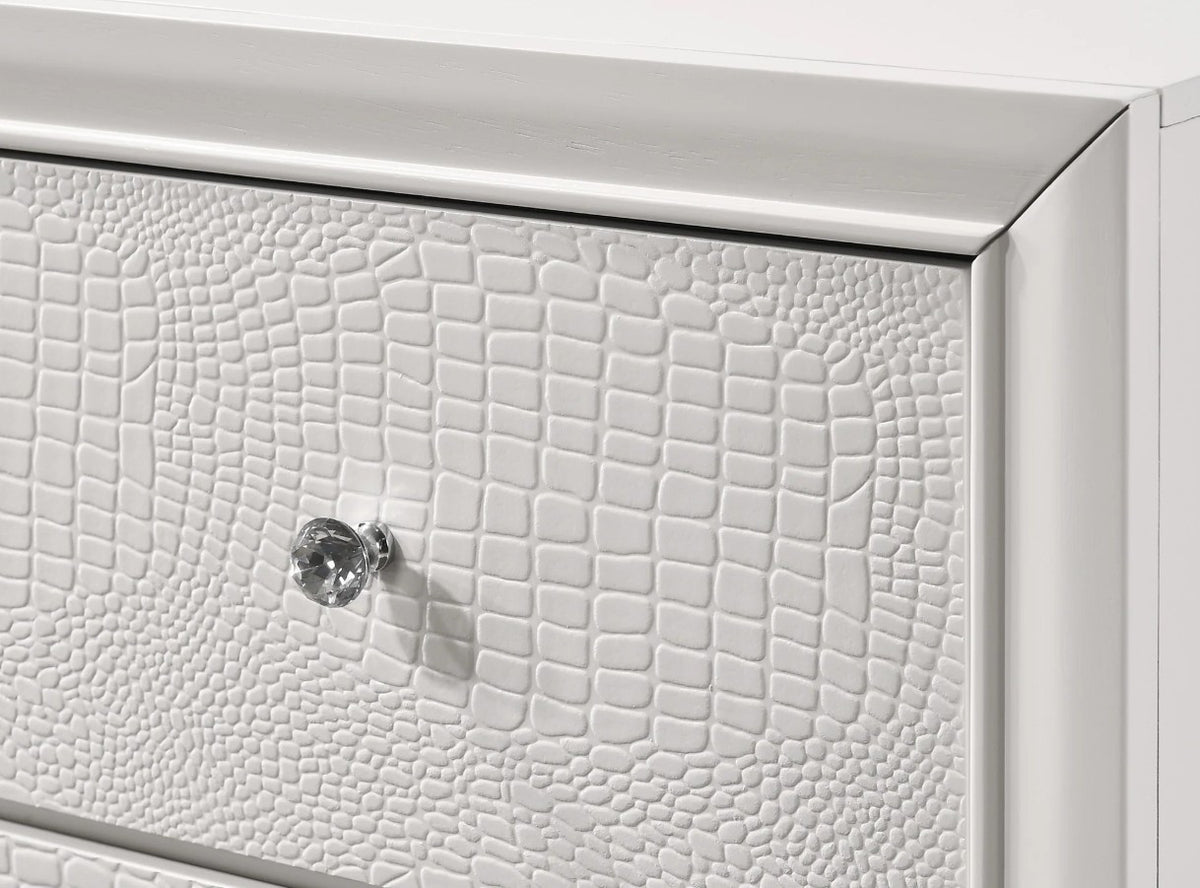 KRISTAL White Youth LED Bedroom Set