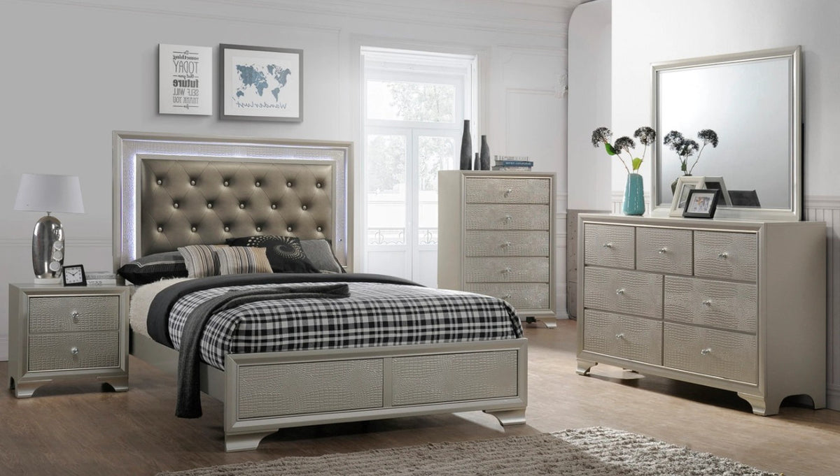 KRISTAL Champagne Youth LED Bedroom Set