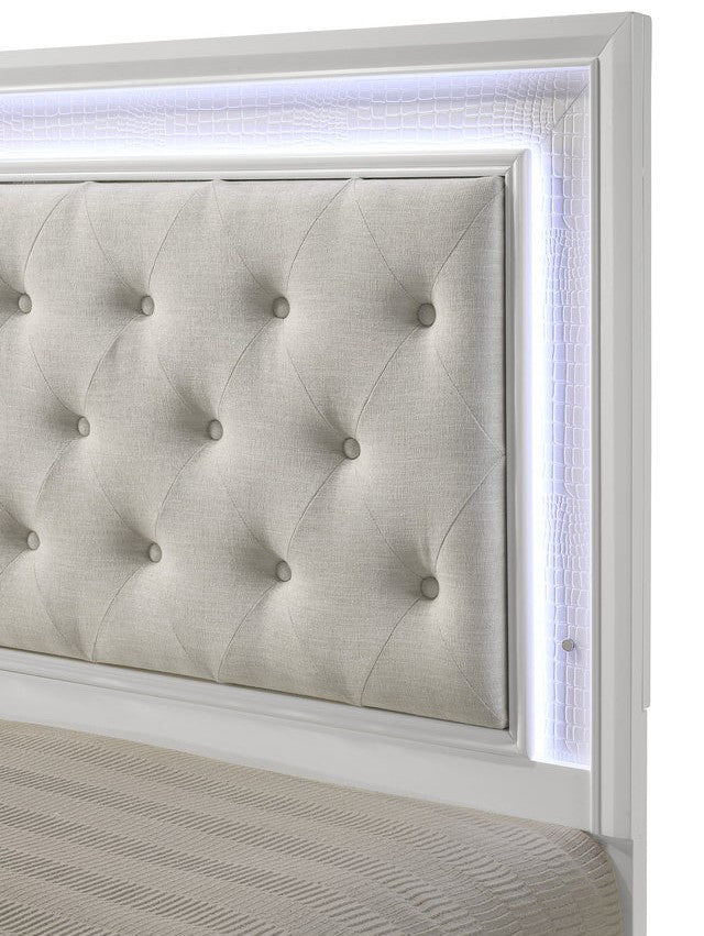KRISTAL White Youth LED Bedroom Set
