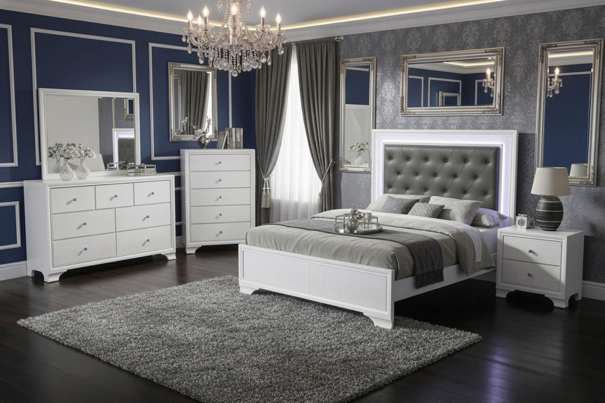 KRISTAL White Bedroom Set