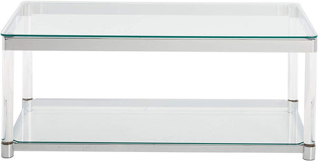 KALISTA 48" Wide Coffee Table with Acrylic Legs