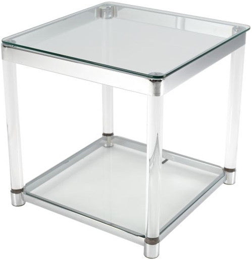 KALISTA 24" Wide End Table with Acrylic Legs