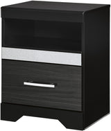 KARIZMA Black 20" Wide Nightstand with USB's