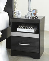 KARIZMA Black 20" Wide Nightstand with USB's