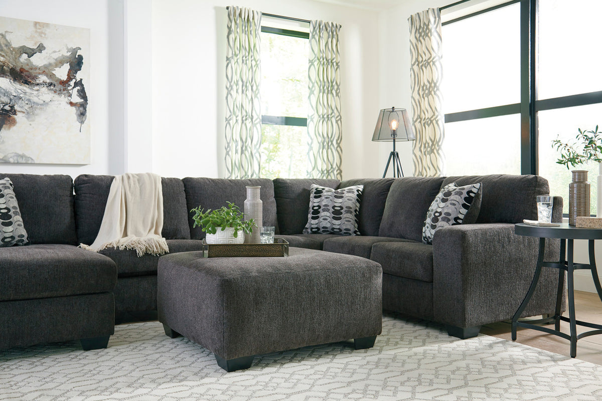KAVANA Gray 39" Wide Oversized Ottoman