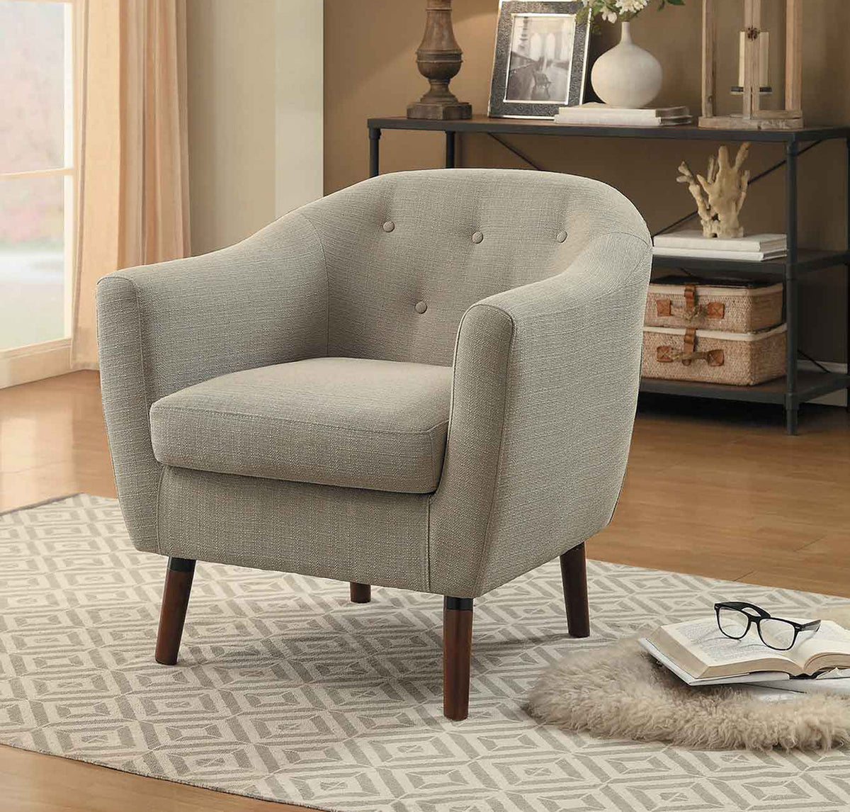 Keo Beige Beige Arm Chair