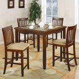 KERIAM Cherry 5 Piece Counter Height Set