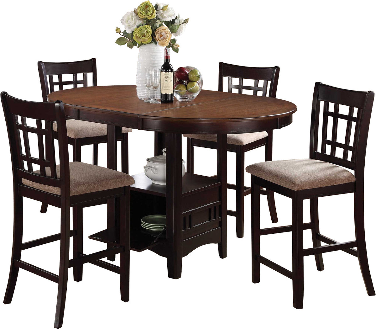 KILEEN Chestnut Counter Height Set