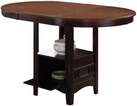 KILEEN Chestnut 60" x 42" Storage Counter Table with Extension