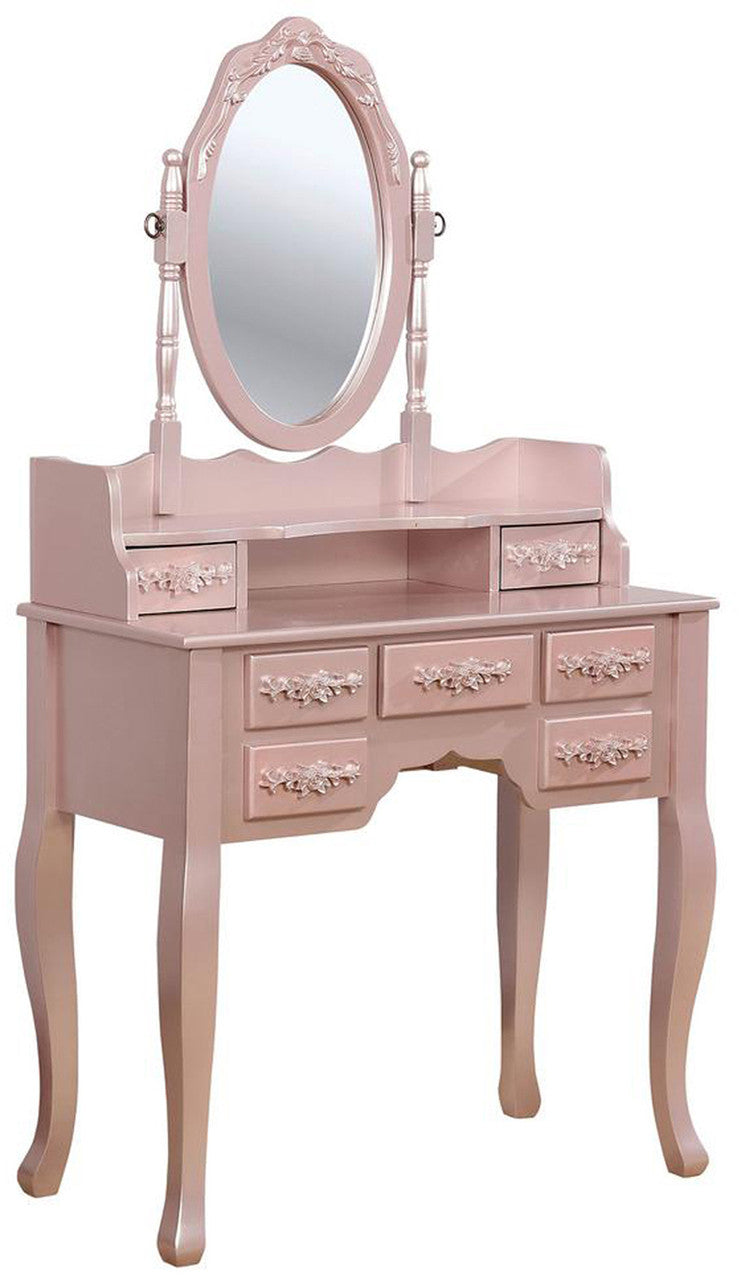 KOLEYNA Rose Gold 32" Wide Vanity with Stool