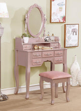 KOLEYNA Rose Gold 32" Wide Vanity with Stool