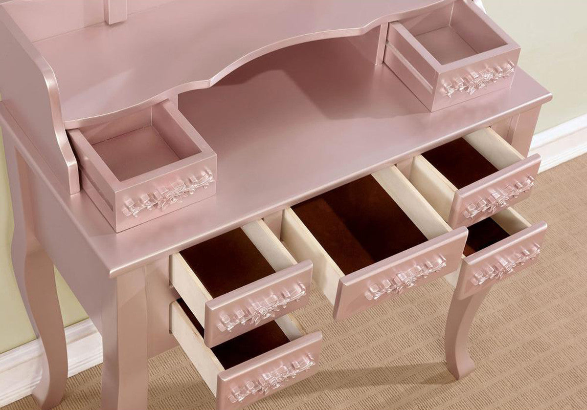 KOLEYNA Rose Gold 32" Wide Vanity with Stool