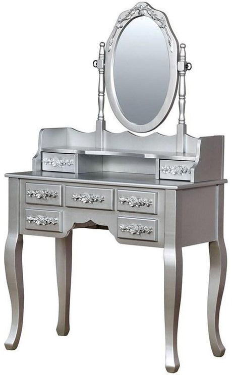 KOLEYNA Silver 32" Wide Vanity with Stool