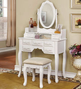 KOLEYNA White 32" Wide Vanity with Stool
