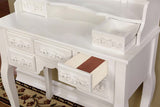 KOLEYNA White 32" Wide Vanity with Stool