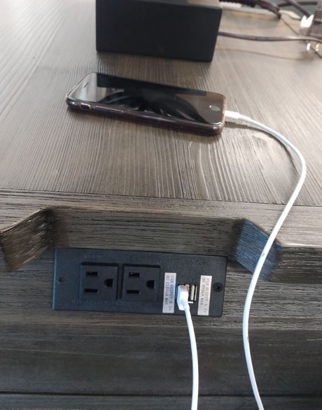KREIMER 22" Wide End Table with USB Ports