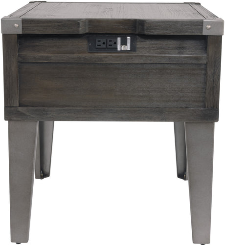 KREIMER 22" Wide End Table with USB Ports