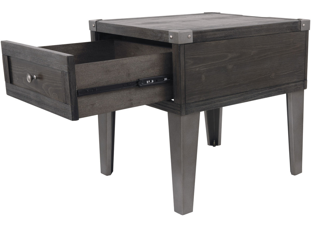 KREIMER 22" Wide End Table with USB Ports