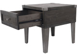 KREIMER 22" Wide End Table with USB Ports