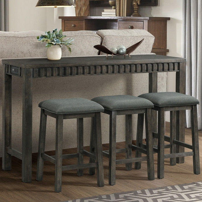 KRESLEY 4 Piece Dining Set with USB Connection