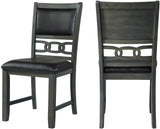 LABONZ Gray 5 Piece Leather Counter Height Set