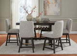 LAGERFELD Dark Brown 7 Piece Counter Height Set