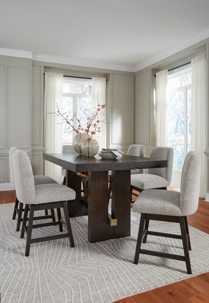 LAGERFELD Dark Brown 7 Piece Counter Height Set