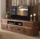 LATIMER Top-Grain Leather 80" Wide TV Stand