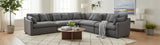 LAXMERE Dark Gray Performance Fabric 120" x 120" True Modular Sectional