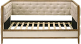 LAYNE Natural Oak Wood and Fabric Daybed