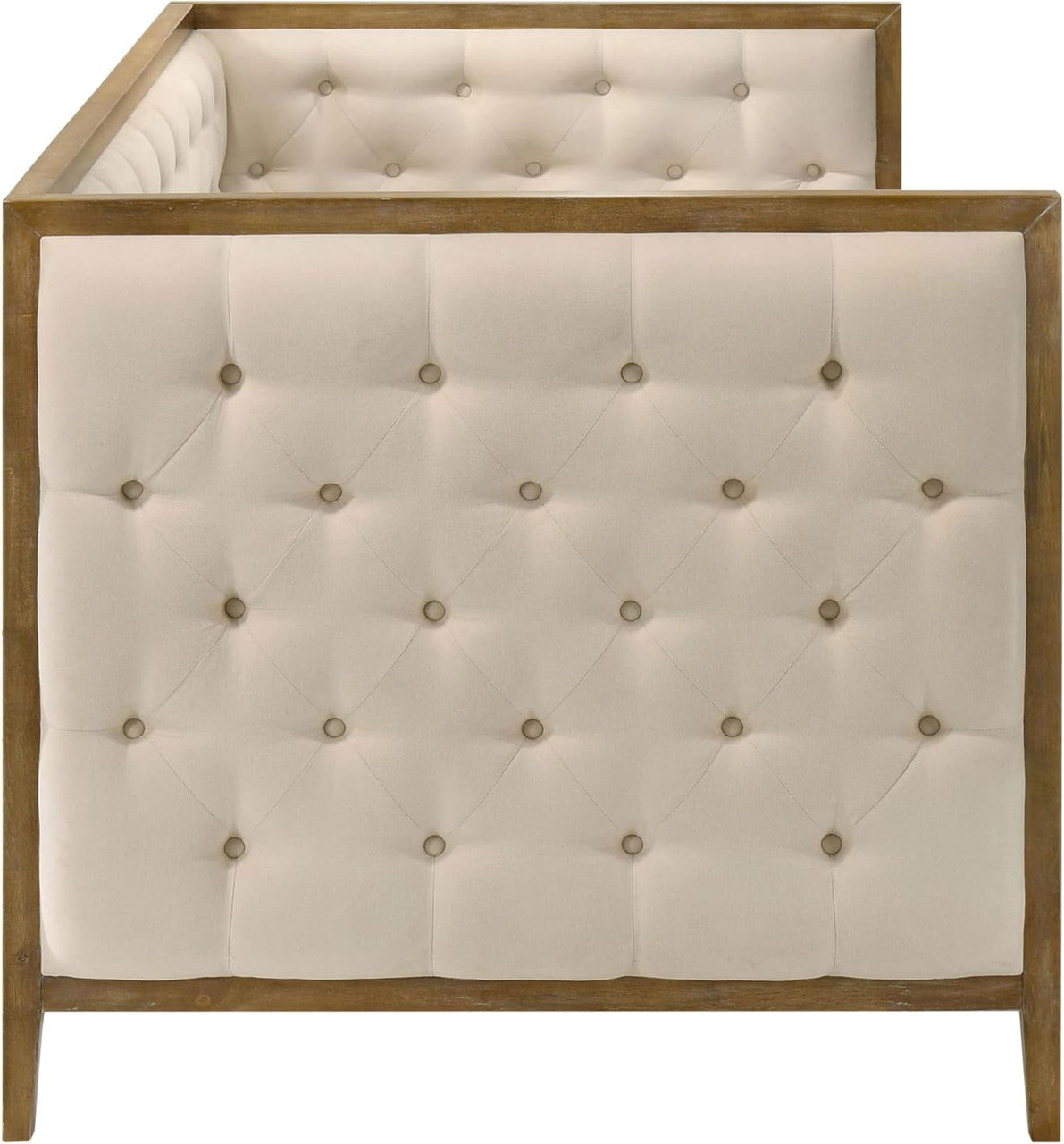LAYNE Natural Oak Wood and Fabric Daybed