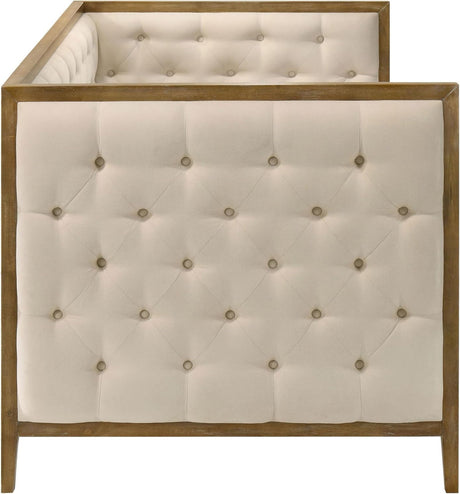 LAYNE Natural Oak Wood and Fabric Daybed