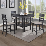 LAZLO Black 5 Piece Counter Set with Lazy Susan