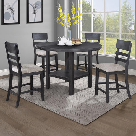 LAZLO Black 5 Piece Counter Set with Lazy Susan