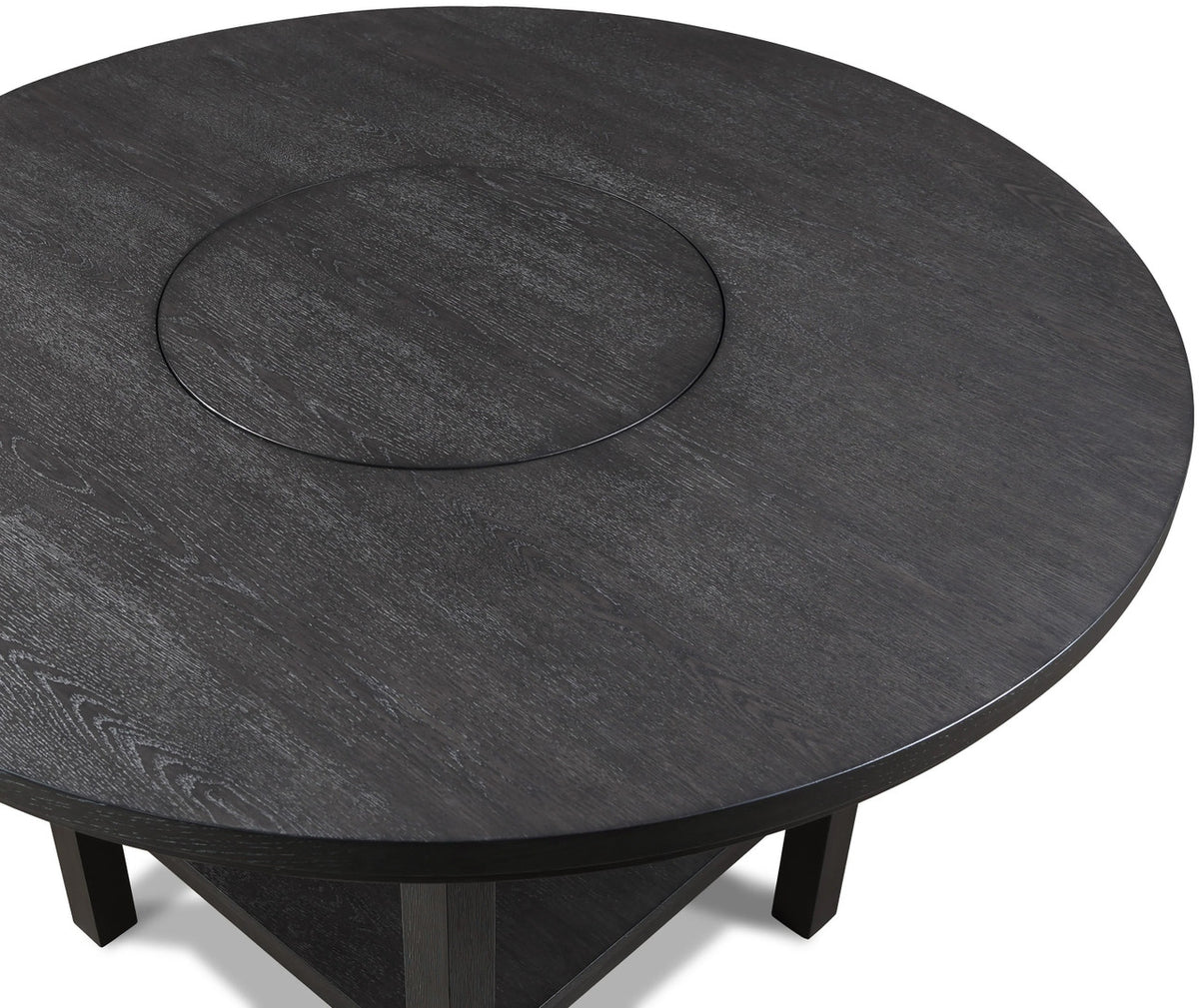 LAZLO Black 54" Wide Counter Table with Lazy Susan