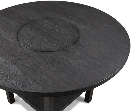 LAZLO Black 54" Wide Counter Table with Lazy Susan