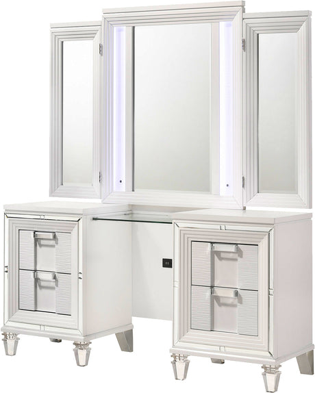 LEACREST White 63" Wide x 84" Height Vanity Set with LED's