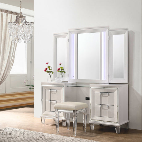 LEACREST White 63" Wide x 84" Height Vanity Set with LED's