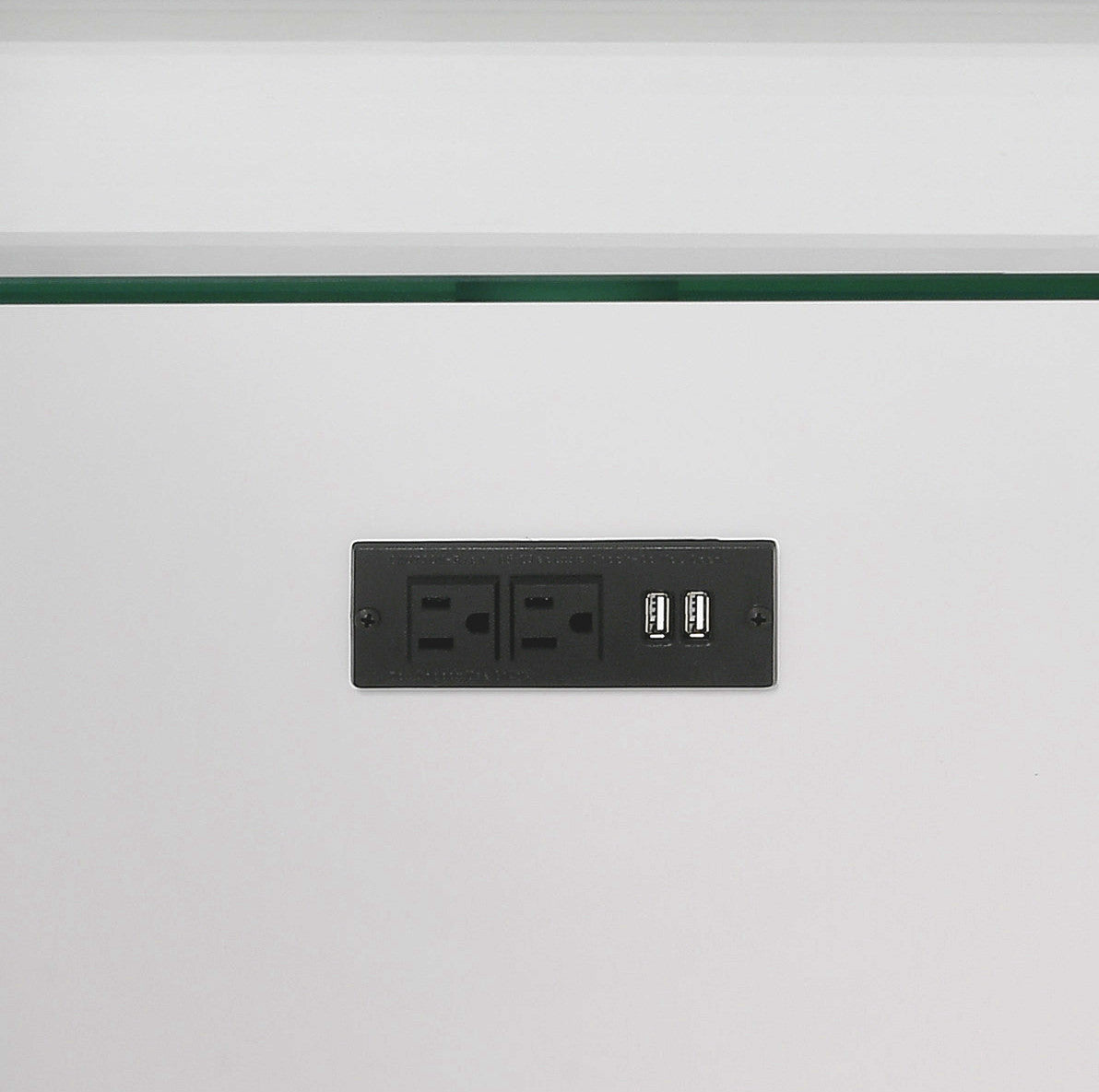 LEACREST White 63" Wide x 84" Height Vanity Set with LED's
