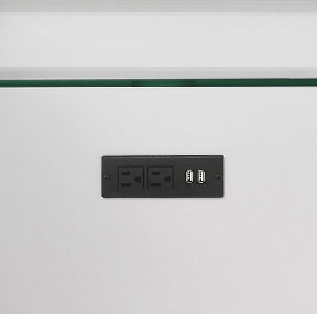 LEACREST White 63" Wide x 84" Height Vanity Set with LED's